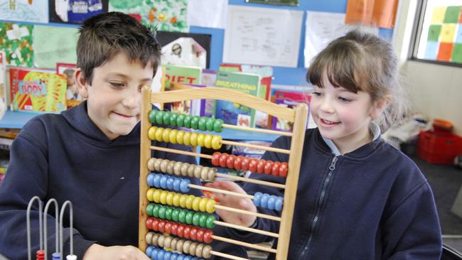 School students using a program called Maths Matters.