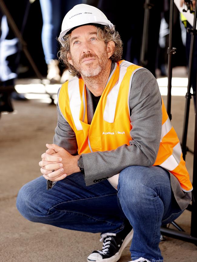 Atlassian co-founder Scott Farquhar at the construction site for the company’s new headquarters in August. Picture: NCA NewsWire / Dylan Coker