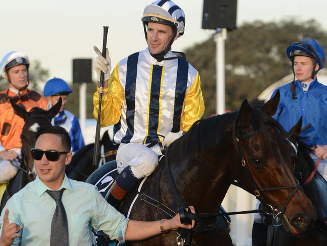 Jockey Leith Innes returns to scale aboard Provocative. Picture: AAP