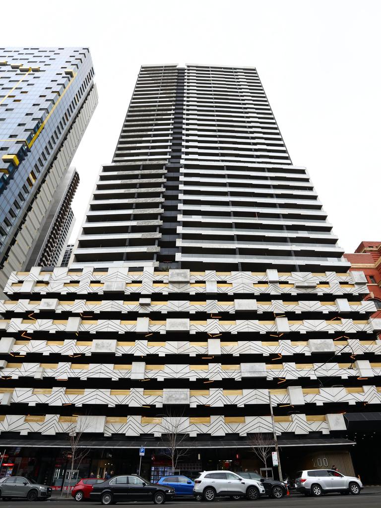 A Melbourne apartment tower where a wild party lead to a short-stay rental being trashed. Picture: Aaron Francis/The Australian
