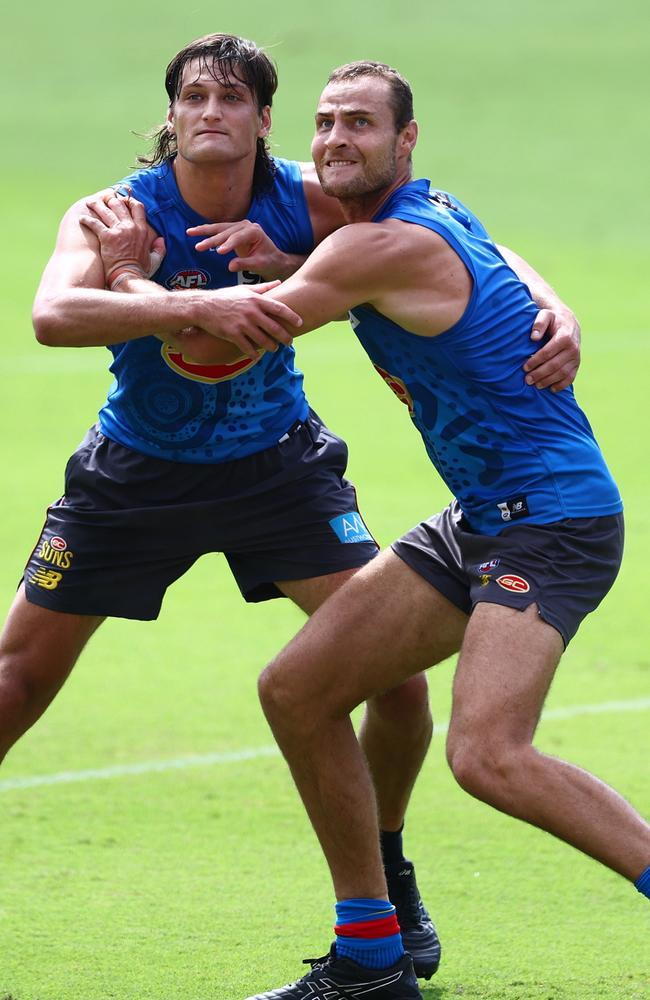 Can the combination of Ned Moyle and Jarrod Witts save the Suns’ season? Picture: Chris Hyde/Getty Images.