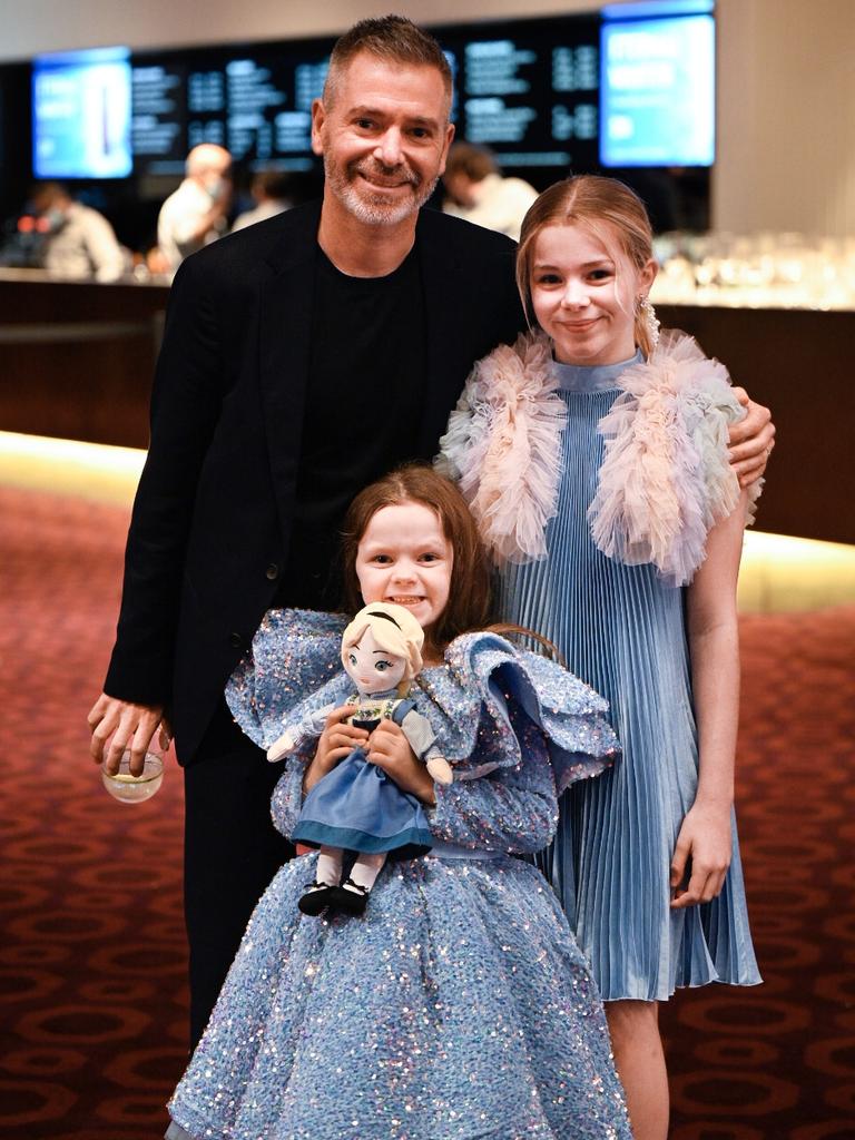 Disney's Frozen the Musical premiere at the Adelaide Festival Theatre: Torben Brookman with Mietta and Gigi. Picture: Nicki Scenes Photography