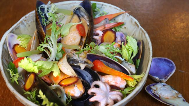 Tony Stansfield’s seafood salad for this Dinner at Nonna’s event. Picture: Jenifer Jagielski