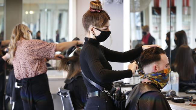 It’s unlikely Melburnians will be able to get a proper haircut any time soon. Picture: David Caird