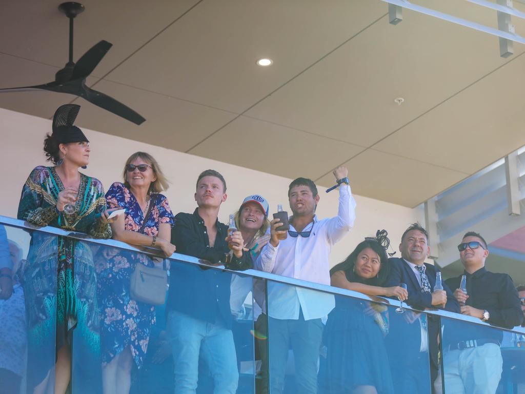 Happy punters at the 2021 Great Northern Darwin Cup. Picture: Glenn Campbell