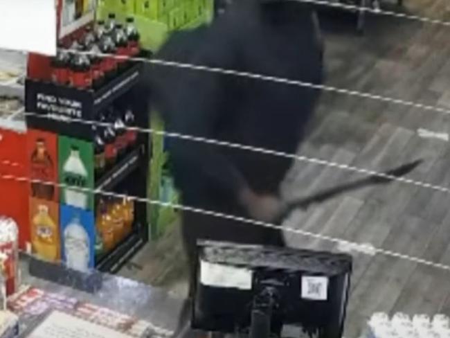 A huge knife was taken into a Glenroy service station. Picture: Seven