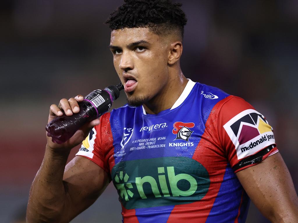 Newcastle Knights backrow recruit Kai Pearce-Paul. (Photo by Brendon Thorne/Getty Images)