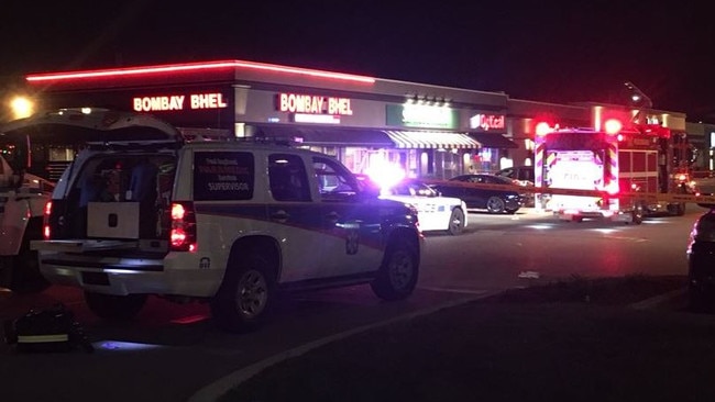 The Bombay Bhel restaurant in Mississauga. 3 pts. were taken to trauma centres with critical blast injuries.