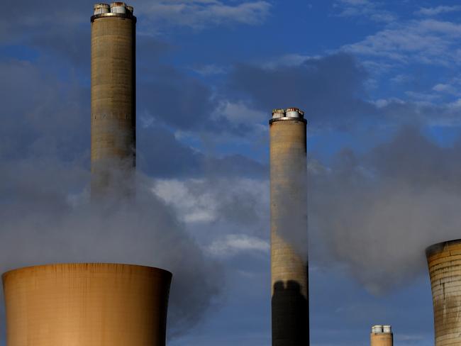 The Loy Yang power station is seen in the La Trobe Valley east of Melbourne, Thursday, April 12, 2018. Malcolm Turnbull was attending the launch of a coal to hydrogen initiative. (AAP Image/Julian Smith) NO ARCHIVING