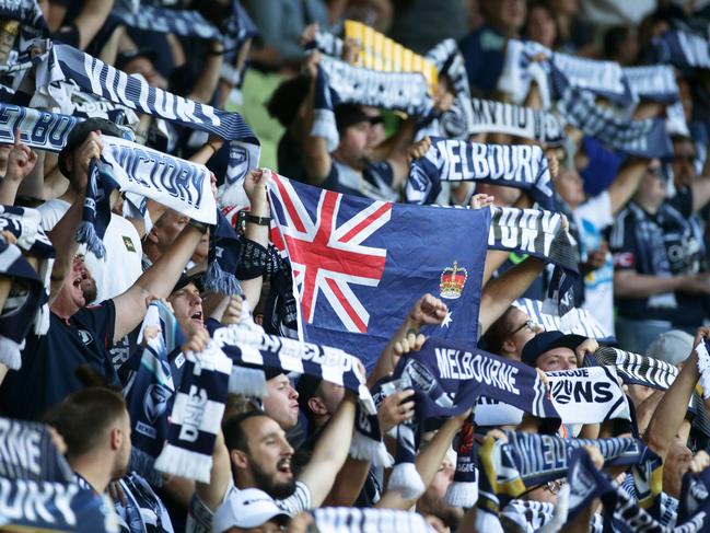 f Melbourne Victory fans during the Round 16 A-League match between Melbourne Victory and Sydney FC at AAMI Park in Melbourne, Saturday, January 26, 2019. (AAP Image/George Salpigtidis) NO ARCHIVING, EDITORIAL USE ONLY