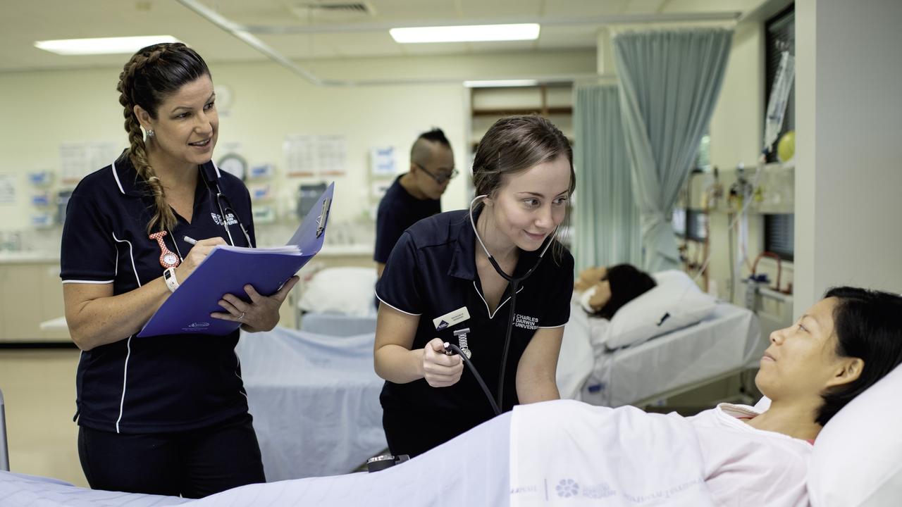 Nursing and Midwifery students in action at CDU. Picture: Supplied