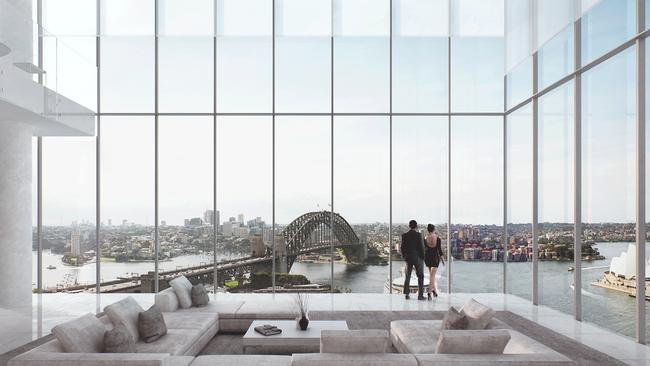 An artist’s impression of the view from One Circular Quay, where they have been huge sales.