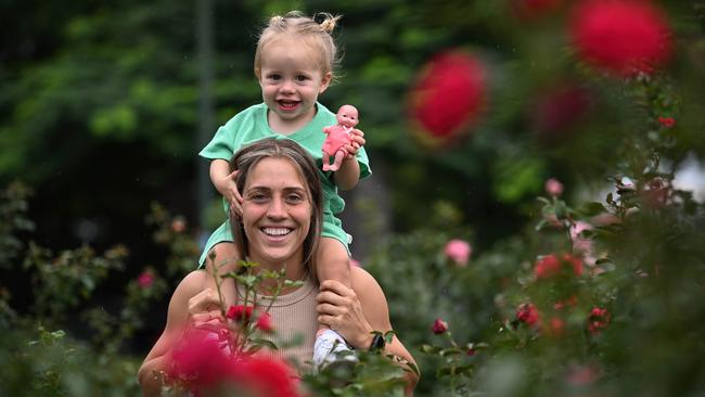 Katrina Gorry and her daughter Harper. Picture: Lyndon Mechielsen