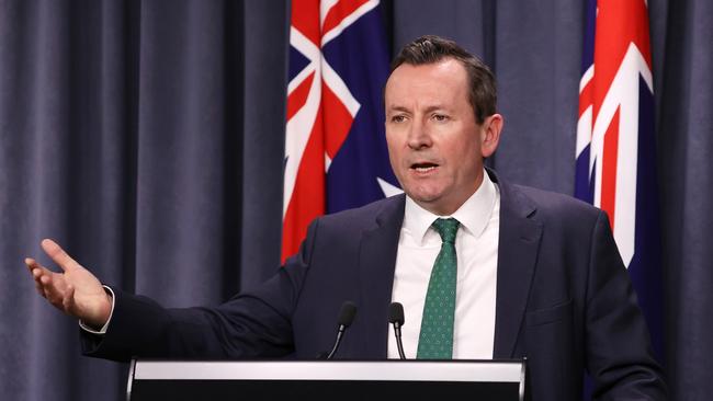 West Australian Premier Mark McGowan on Friday. Picture Jackson Flindell