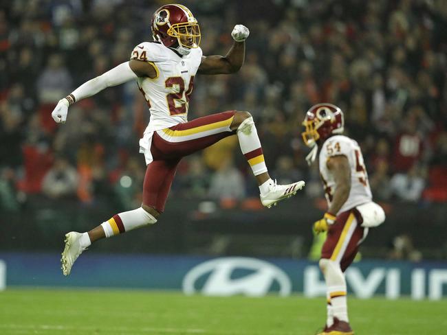 Washington Redskins cornerback Josh Norman celebrates a turnover.