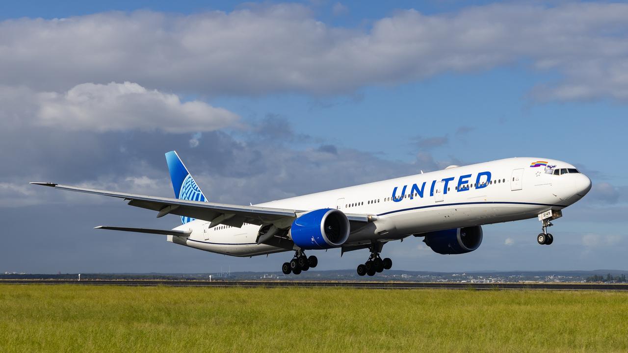 A passenger who stripped naked on a United Airlines flight. Picture: Via NCA NewsWire.