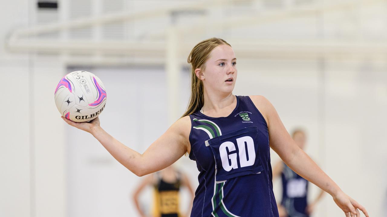 Meila Beckett of St Ursula's in the Laura Geitz Cup netball carnival at The Glennie School, Sunday, March 16, 2025. Picture: Kevin Farmer