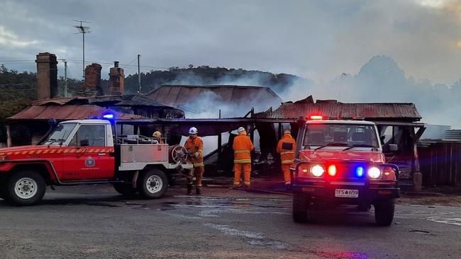 Tasmania Fire Service respond to house fire at Whitefoord. Picture: Tasmania Police.