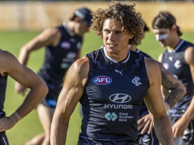 Charlie Curnow is under an injury cloud. Picture: Jake Nowakowski