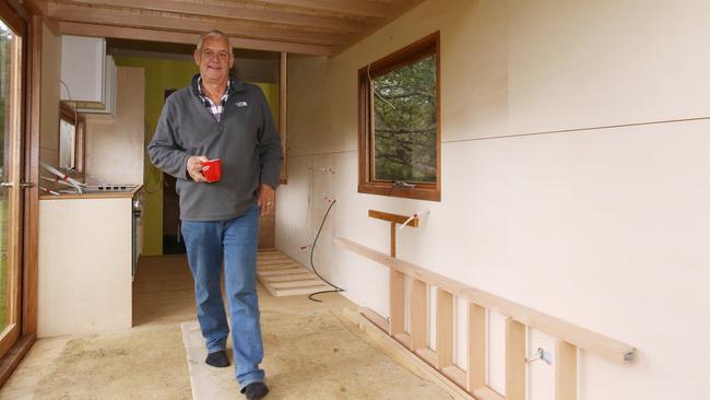 Miamia Tiny Houses co-founder Ric Butler in a tiny home. Picture: Stuart Milligan