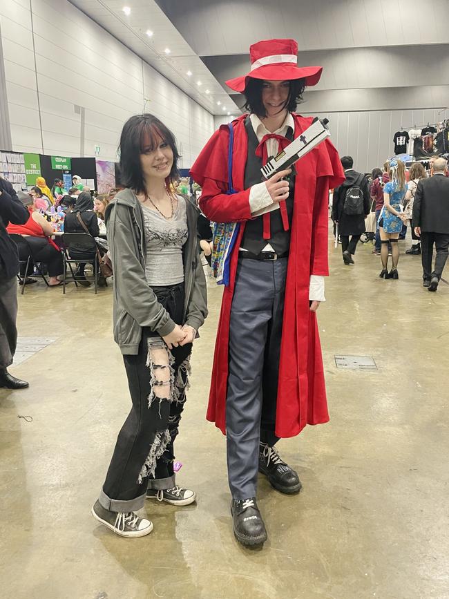 Miah and Karl at the Oz Comic Con in Melbourne on Saturday June 8, 2024. Picture: Jack Colantuono