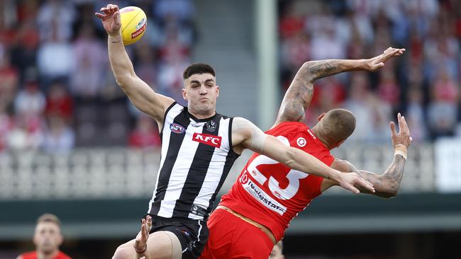 Brayden Maynard going to Lance Franklin didn’t work. Picture: Phil Hillyard