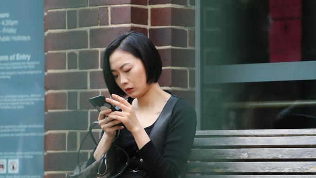 Qiuhan Xu, 32, of Burwood waits outside Manly Courthouse before being sentenced on a high-range drink driving charge . Picture Rohan Kelly