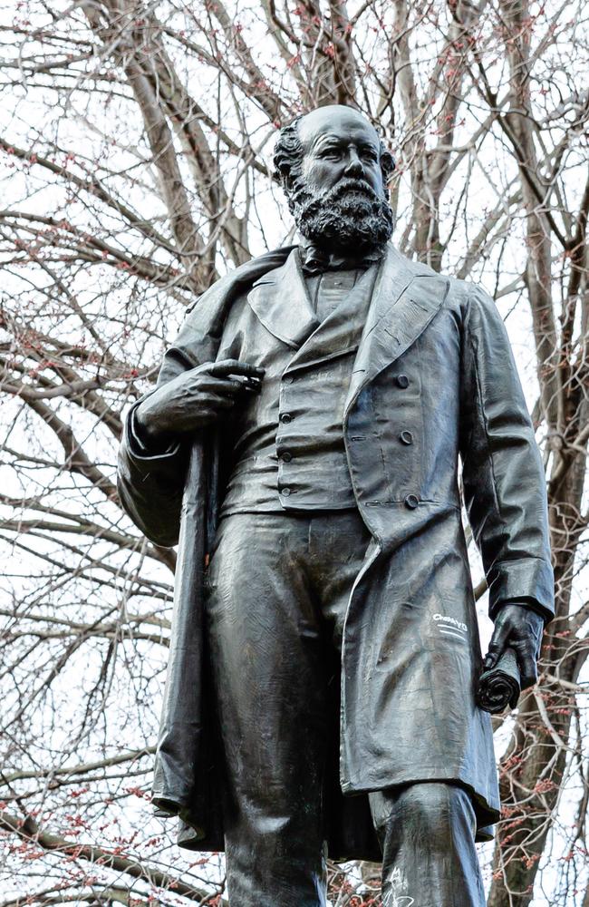 The controversial William Crowther Statue at Franklin square, has stood there since 1889. Picture: Linda Higginson