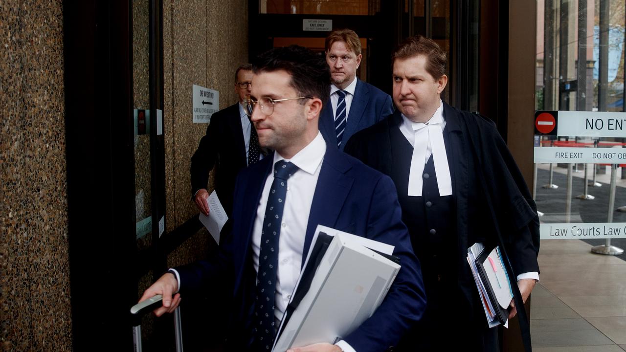 Nine’s lawyers leaving court on Friday morning. Picture: NewsWire/Nikki Short.