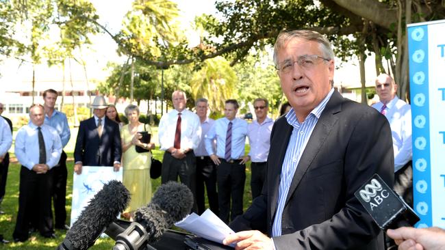 Then Labor government treasurer Wayne Swan in Townsville in 2014 announcing $2.5m for a study into an irrigation scheme based on the Burdekin River north of Charters Towers.