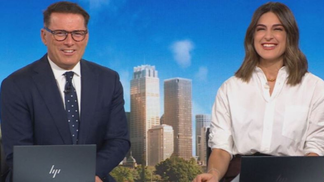 Karl Stefanovic and Sarah Abo earlier on Friday's show.