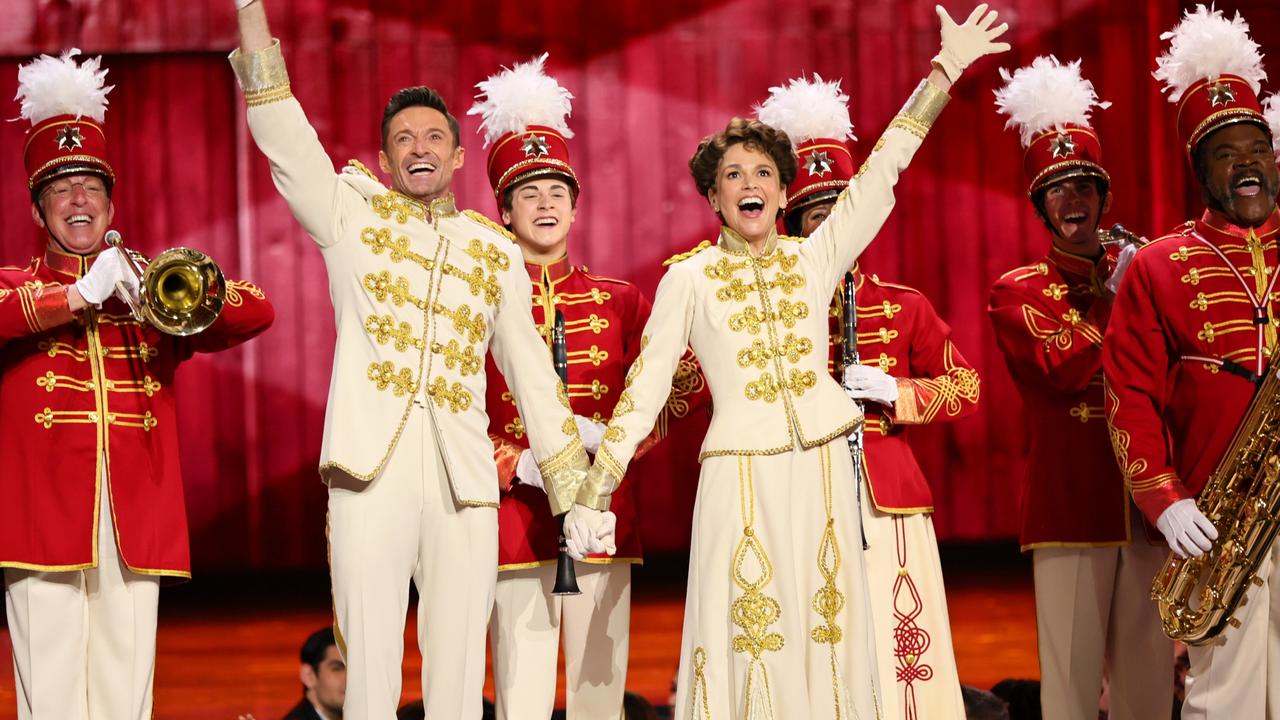 Jackman and new partner Foster co-starred in The Music Man together on Broadway. Picture: Theo Wargo/Getty