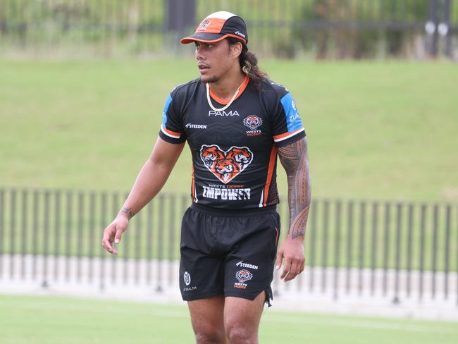 Jarome Luai has been sent for scans on a leg injury. Picture: Rohan Kelly