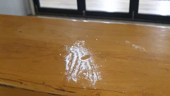 Remnants of what appears to be cocaine were found at Elizabeth Grove Soccer Club. Picture: Supplied