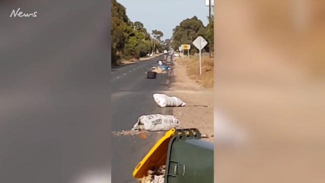 Rubbish dumped along Lewiston road