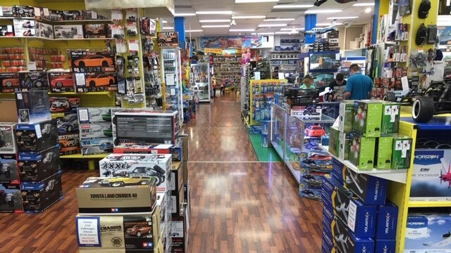 Inside Frontline Hobbies store in Newcastle’s CBD.