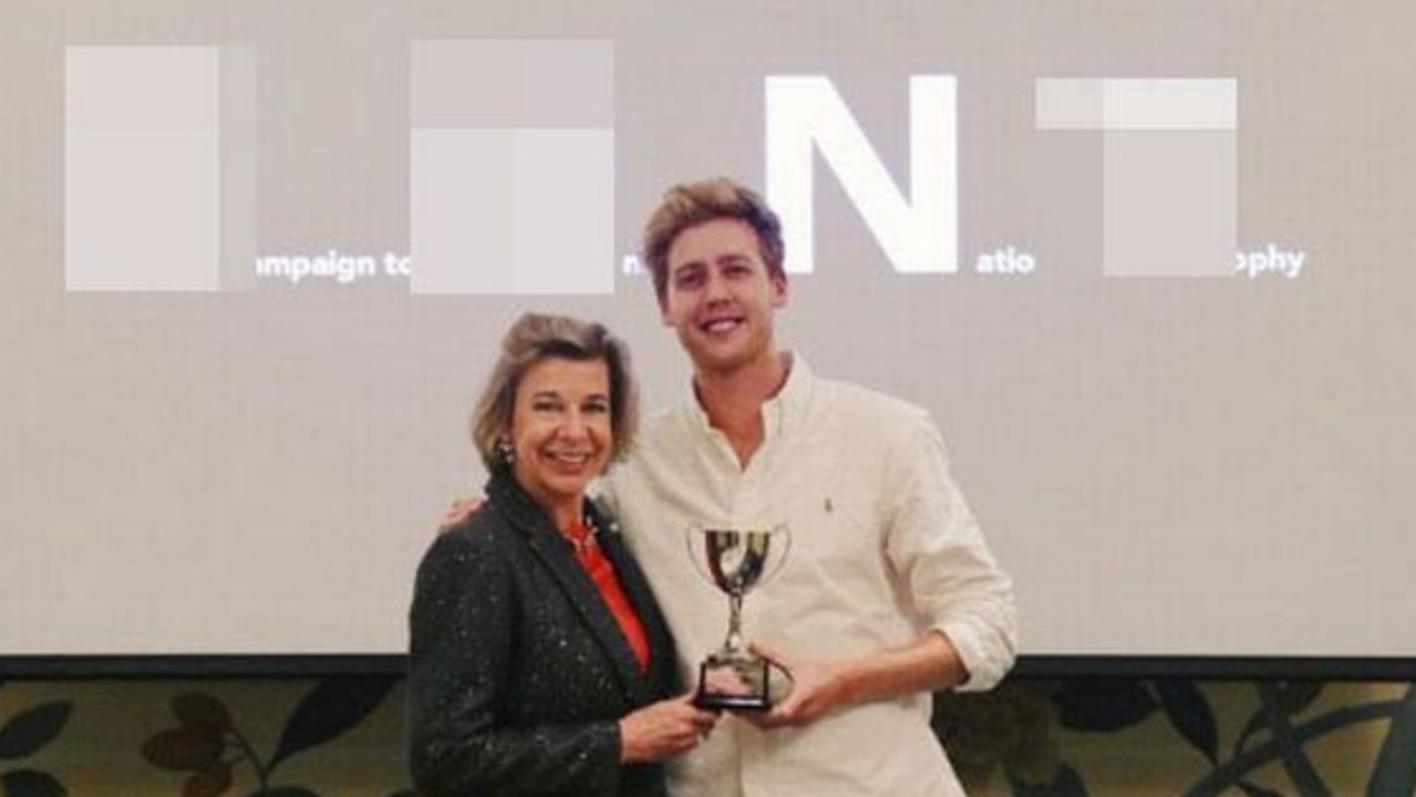 YouTuber Josh Pieters flew Hopkins to Prague to accept the "Campaign to Unify the Nation Trophy". Picture: Twitter