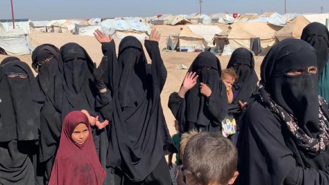 Australian women and children at the Al-Hawl camp in northeast Syria. Picture: Supplied