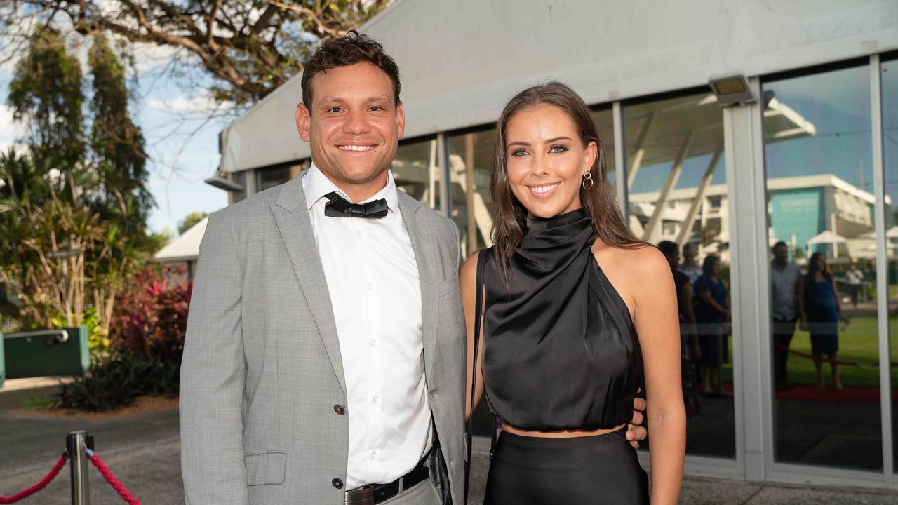 Steven Motlop and Kelly Sinclair at the 2022-23 NTFL Nichols Medal Night. Picture: Pema Tamang Pakhrin