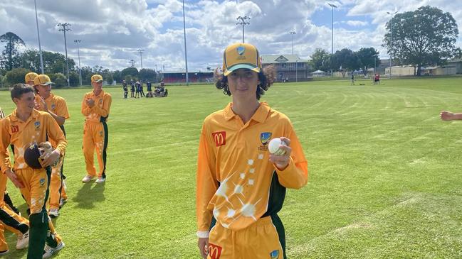 Harry Kershler took home the match ball after taking 5-22 against the Central Coast. Photo: North Coastal Cricket Zone.