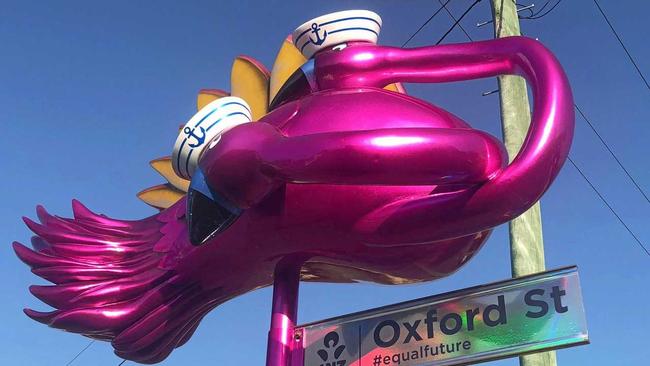 Seven Oxford Street signs across the country have been transformed into beautiful works of art, designed to bring a little bit of Sydney Gay and Lesbian Mardi Gras to different parts of Australia. Picture: Jann Houley