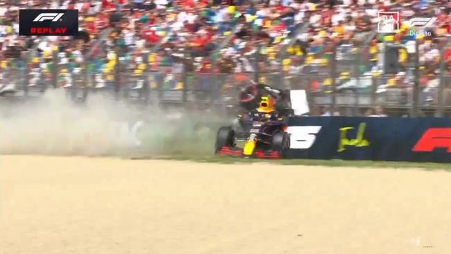 Yuki Tsunoda slid in at 240km/h. Photo: X.