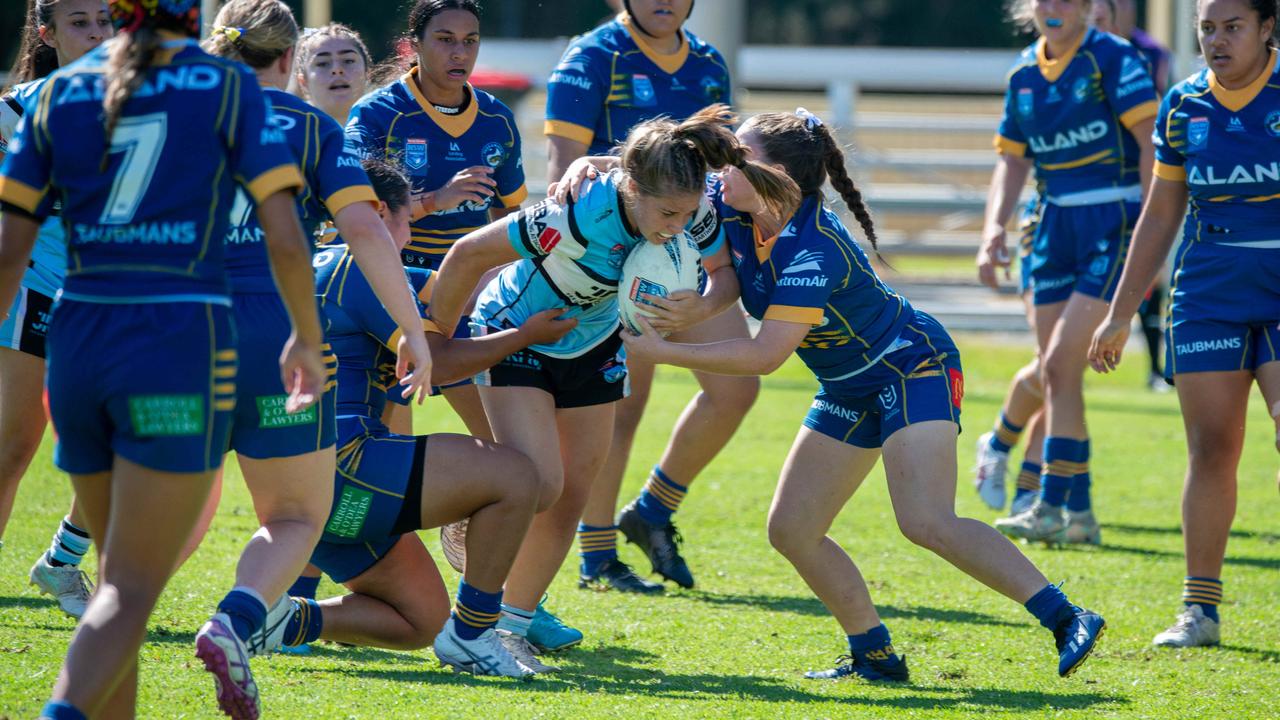 Cronulla’s Laura Came in the Tarsha Gale Cup. Picture: Thomas Lisson