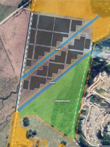 The proposed layout of the Dingo Lane Solar Farm in Myocum. Picture: Byron Shire Council