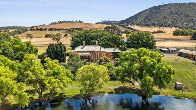 The 19th century homestead is located in the foothills of Mt Buninyong, 17km south of Ballarat.