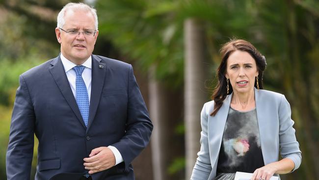 New Zealand Prime Minister Jacinda Ardern and Australian Prime Minster Scott Morrison in Sydney last month. Photo by James D. Morgan/Getty Images