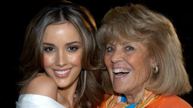 Rebecca Judd and Lillian Frank at the Myer window launch in Bourke St, Melbourne.