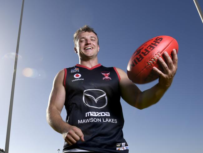 13/1/21 - Pooraka Football Club has recruited a former Irish Olympic skier Patrick McMillan for its 2021 Adelaide Footy League season. Picture: Naomi Jellicoe