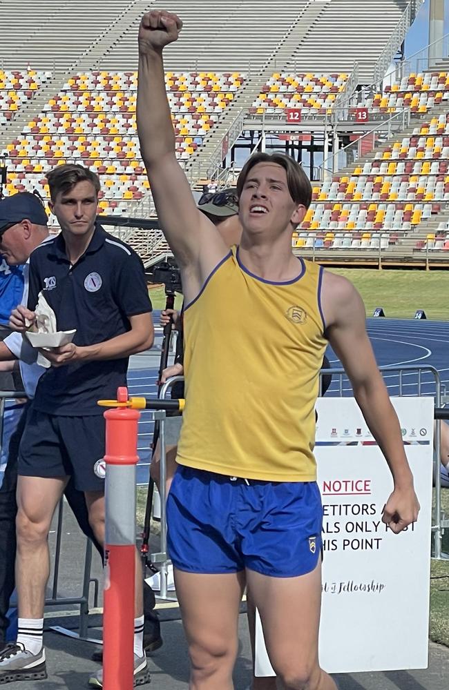 Nick Denny scored an upset win for TGS in the 200m.