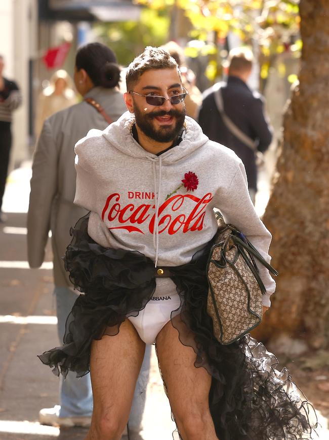 Todorovic wore a ‘Drink Coca Cola’ hoodie and a black tutu. Picture: Matrix.